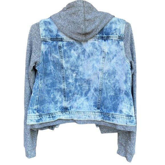 Lei Denim Hooded Light Blue Gray Acid Wash Jacket Size S - Picture 6 of 9